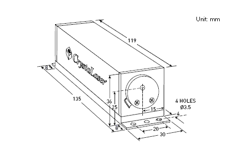 Type 4 CW Laser Dimensions